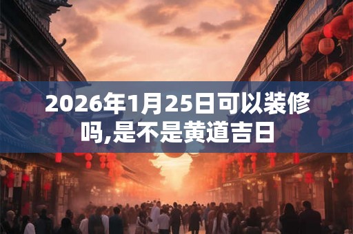 2026年1月25日可以装修吗,是不是黄道吉日