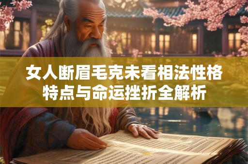 女人断眉毛克未看相法性格特点与命运挫折全解析