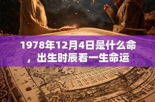 1978年12月4日是什么命，出生时辰看一生命运