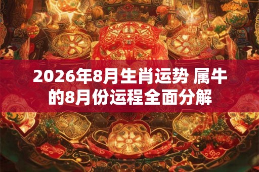 2026年8月生肖运势 属牛的8月份运程全面分解 2026年8月生肖运势 属牛的8月份运程全面分解