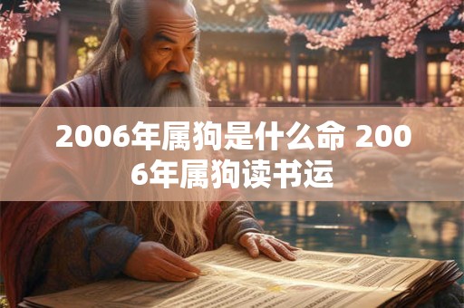 2006年属狗是什么命 2006年属狗读书运