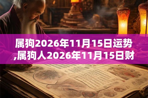 属狗2026年11月15日运势,属狗人2026年11月15日财运,生肖狗2026年11月15日运势