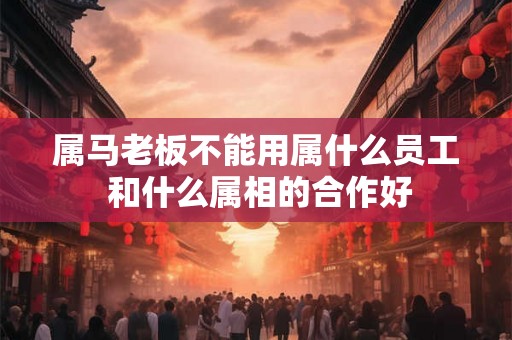 属马老板不能用属什么员工 和什么属相的合作好