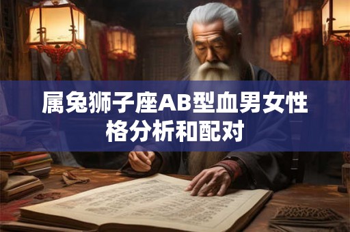 属兔狮子座AB型血男女性格分析和配对