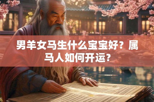 男羊女马生什么宝宝好？属马人如何开运？