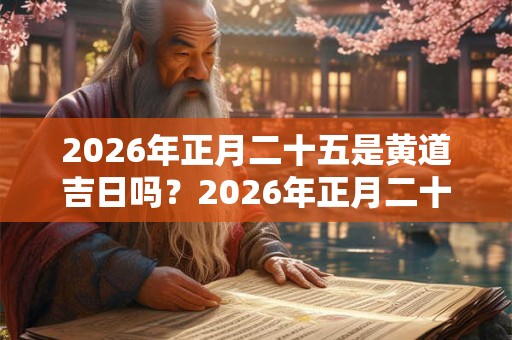 2026年正月二十五是黄道吉日吗？2026年正月二十五时辰吉凶？
