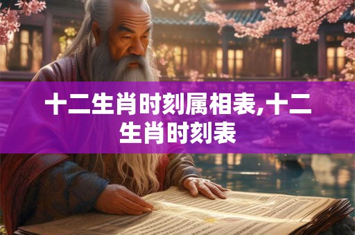 十二生肖时刻属相表,十二生肖时刻表