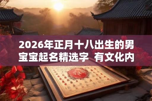 2026年正月十八出生的男宝宝起名精选字  有文化内涵的男宝宝名字