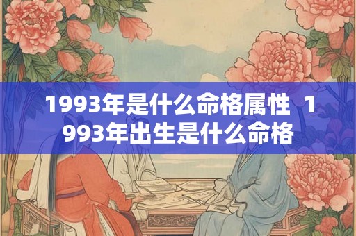 1993年是什么命格属性 1993年出生是什么命格 1993年是什么命格属性 1993年出生是什么命格