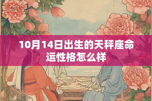 10月14日出生的天秤座命运性格怎么样