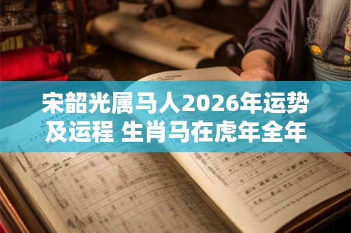 宋韶光属马人2026年运势及运程 生肖马在虎年全年每月运势如何