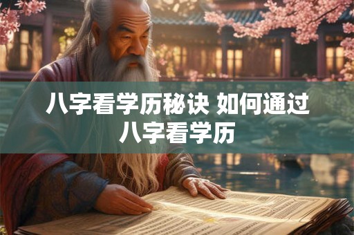 八字看学历秘诀 如何通过八字看学历
