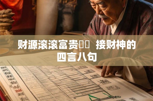 财源滚滚富贵焞焞  接财神的四言八句