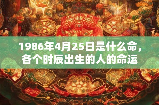 1986年4月25日是什么命，各个时辰出生的人的命运