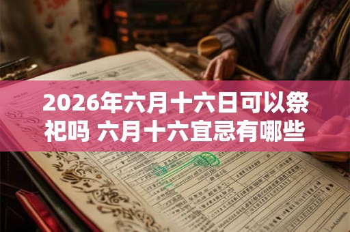2026年六月十六日可以祭祀吗 六月十六宜忌有哪些
