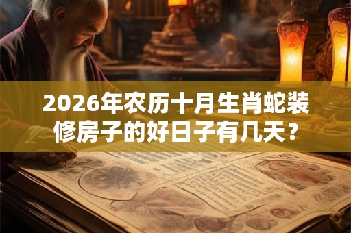 2026年农历十月生肖蛇装修房子的好日子有几天？