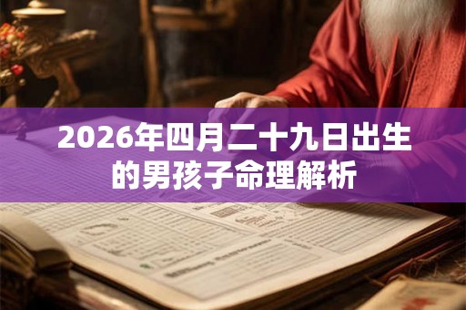 2026年四月二十九日出生的男孩子命理解析