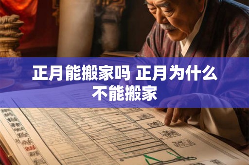 正月能搬家吗 正月为什么不能搬家