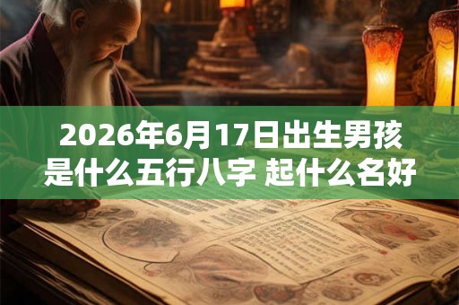 2026年6月17日出生男孩是什么五行八字 起什么名好