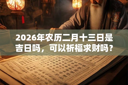 2026年农历二月十三日是吉日吗，可以祈福求财吗？