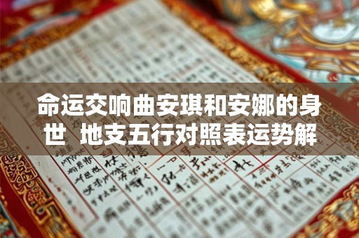 命运交响曲安琪和安娜的身世 地支五行对照表运势解释 命运交响曲安琪和安娜的身世 地支五行对照表运势解释