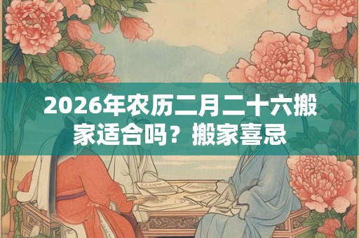 2026年农历二月二十六搬家适合吗？搬家喜忌
