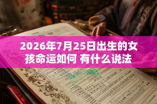 2026年7月25日出生的女孩命运如何 有什么说法