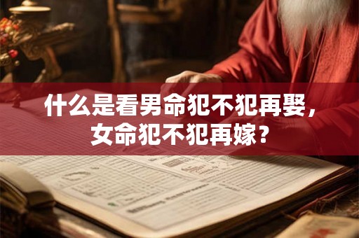 什么是看男命犯不犯再娶，女命犯不犯再嫁？