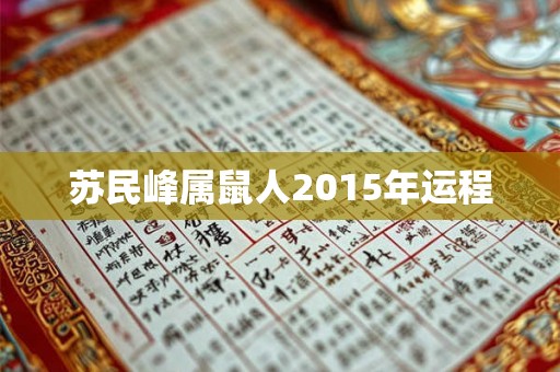 苏民峰属鼠人2015年运程