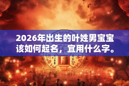 2026年出生的叶姓男宝宝该如何起名，宜用什么字。