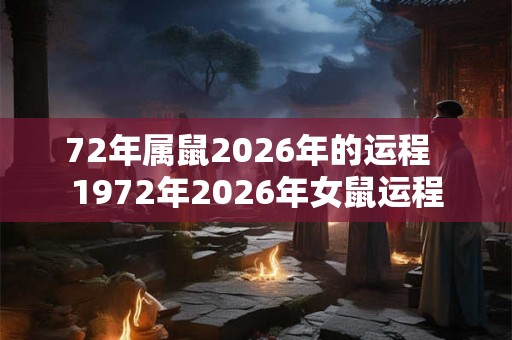 72年属鼠2026年的运程  1972年2026年女鼠运程