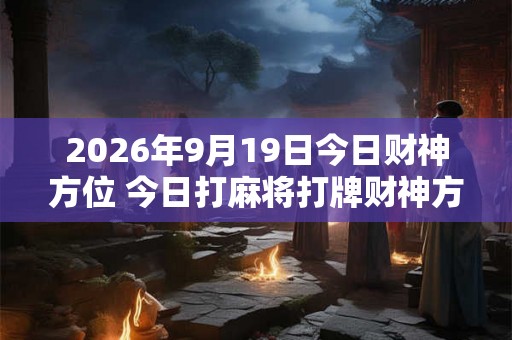 2026年9月19日今日财神方位 今日打麻将打牌财神方位