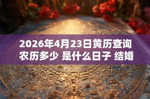 2026年4月23日黄历查询 农历多少 是什么日子 结婚吉时