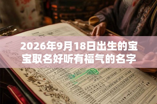 2026年9月18日出生的宝宝取名好听有福气的名字