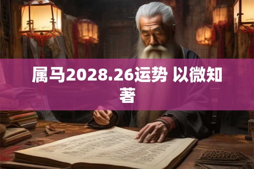 属马2028.26运势 以微知著