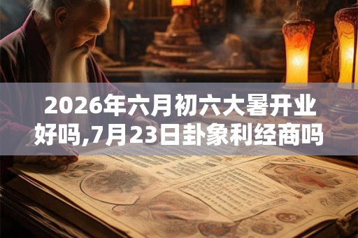 2026年六月初六大暑开业好吗,7月23日卦象利经商吗