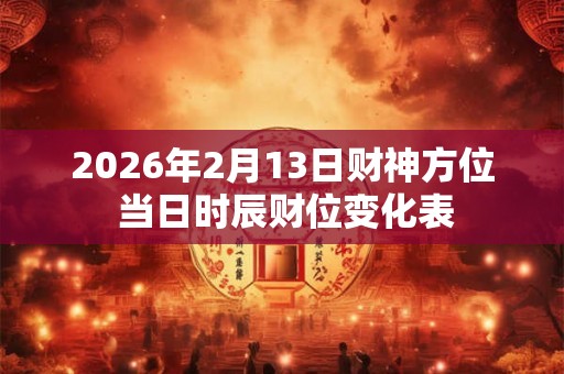2026年2月13日财神方位 当日时辰财位变化表