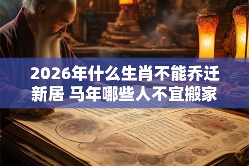 2026年什么生肖不能乔迁新居 马年哪些人不宜搬家