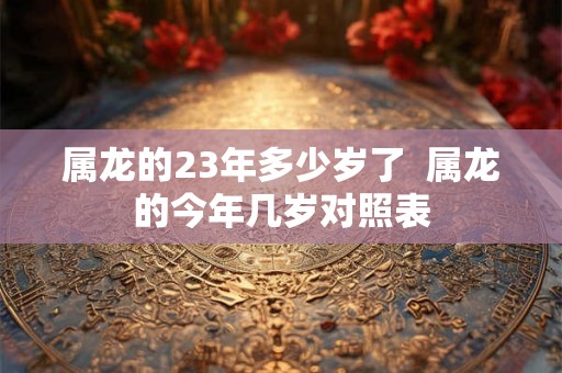 属龙的23年多少岁了  属龙的今年几岁对照表