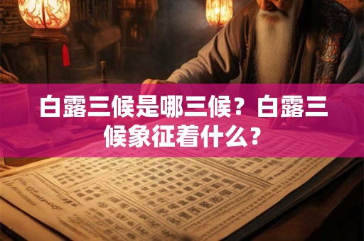 白露三候是哪三候？白露三候象征着什么？