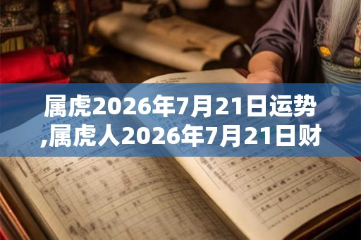 属虎2026年7月21日运势,属虎人2026年7月21日财运,生肖虎2026年7月21日运势