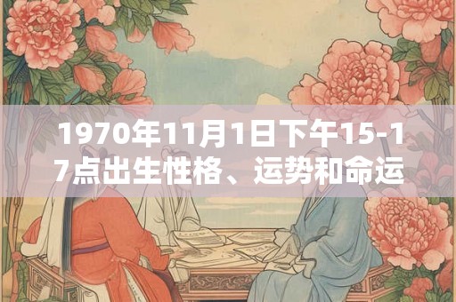 1970年11月1日下午15-17点出生性格、运势和命运