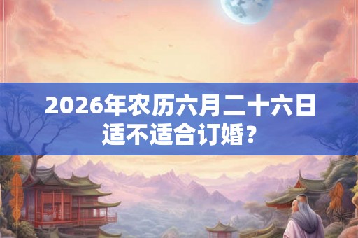 2026年农历六月二十六日适不适合订婚？