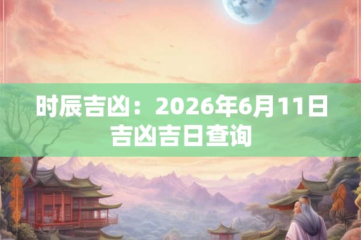 时辰吉凶：2026年6月11日吉凶吉日查询