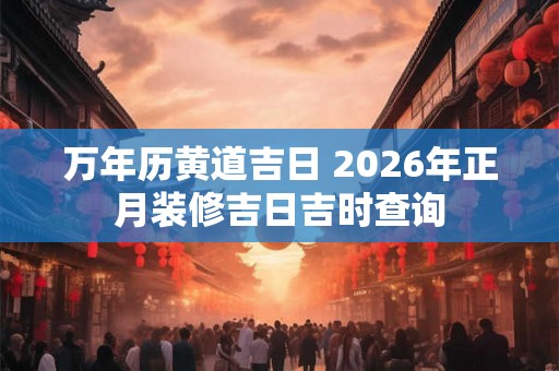 万年历黄道吉日 2026年正月装修吉日吉时查询
