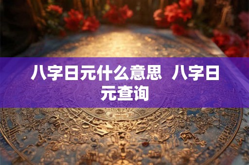 八字日元什么意思  八字日元查询