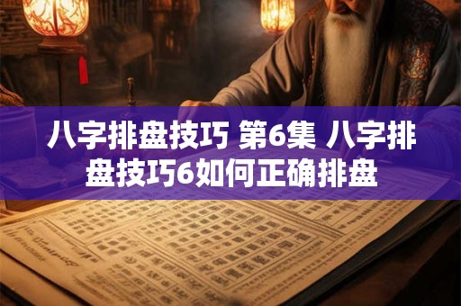 八字排盘技巧 第6集 八字排盘技巧6如何正确排盘