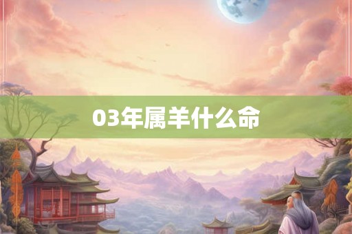 03年属羊什么命