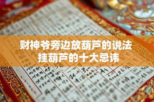 财神爷旁边放葫芦的说法 挂葫芦的十大忌讳 财神爷旁边放葫芦的说法 挂葫芦的十大忌讳