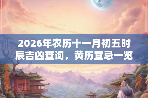 2026年农历十一月初五时辰吉凶查询，黄历宜忌一览表